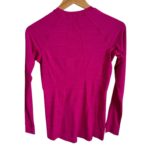 Athleta size XST Tall Pink Pacifica Quarter Zip Top UPF Sun Protection Fitted - Picture 2 of 5